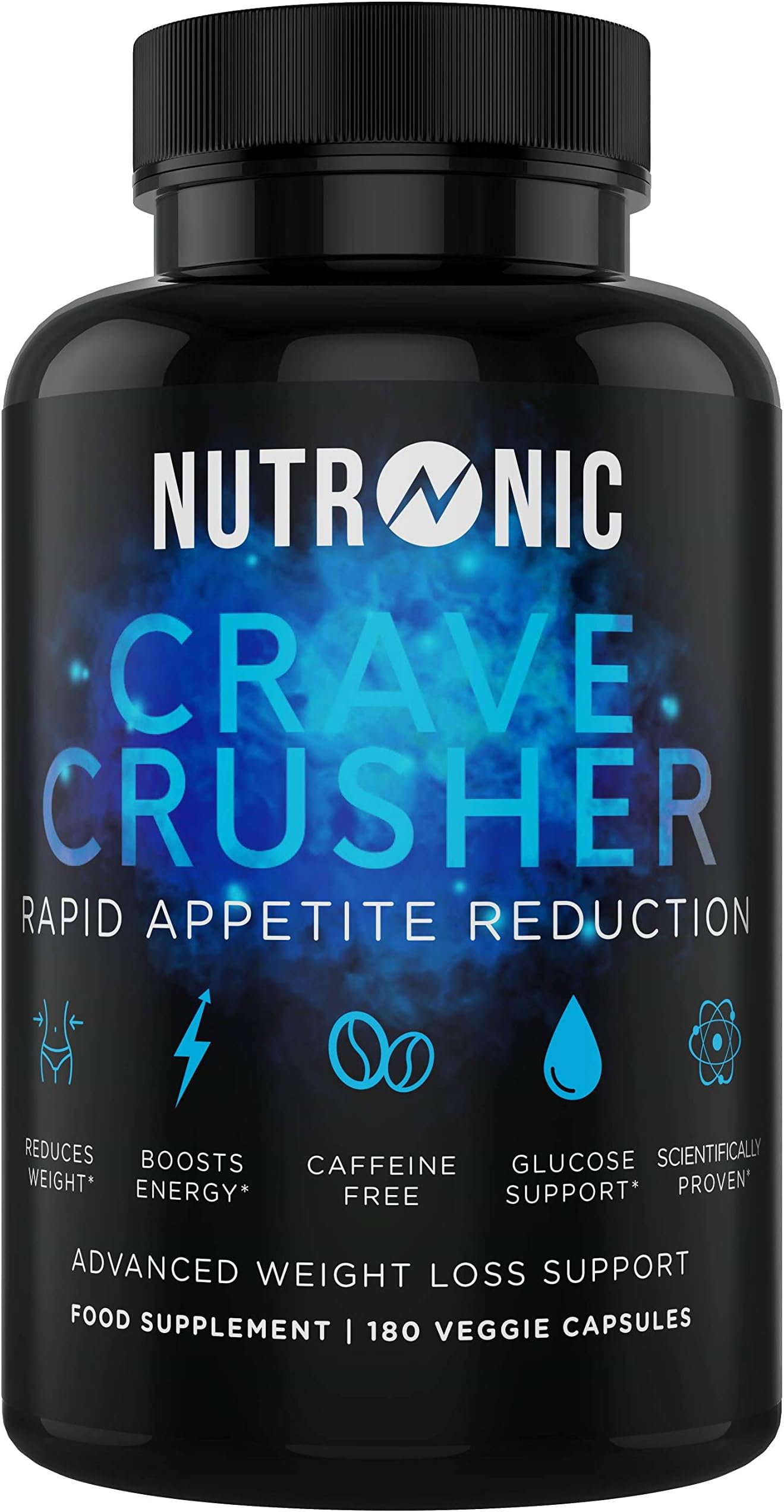 Crave Crusher Appetite Suppressant | Weight Loss for Women & Men | Glucomannan Diet Pills | 180 Veggie Capsules | Diet Supplement