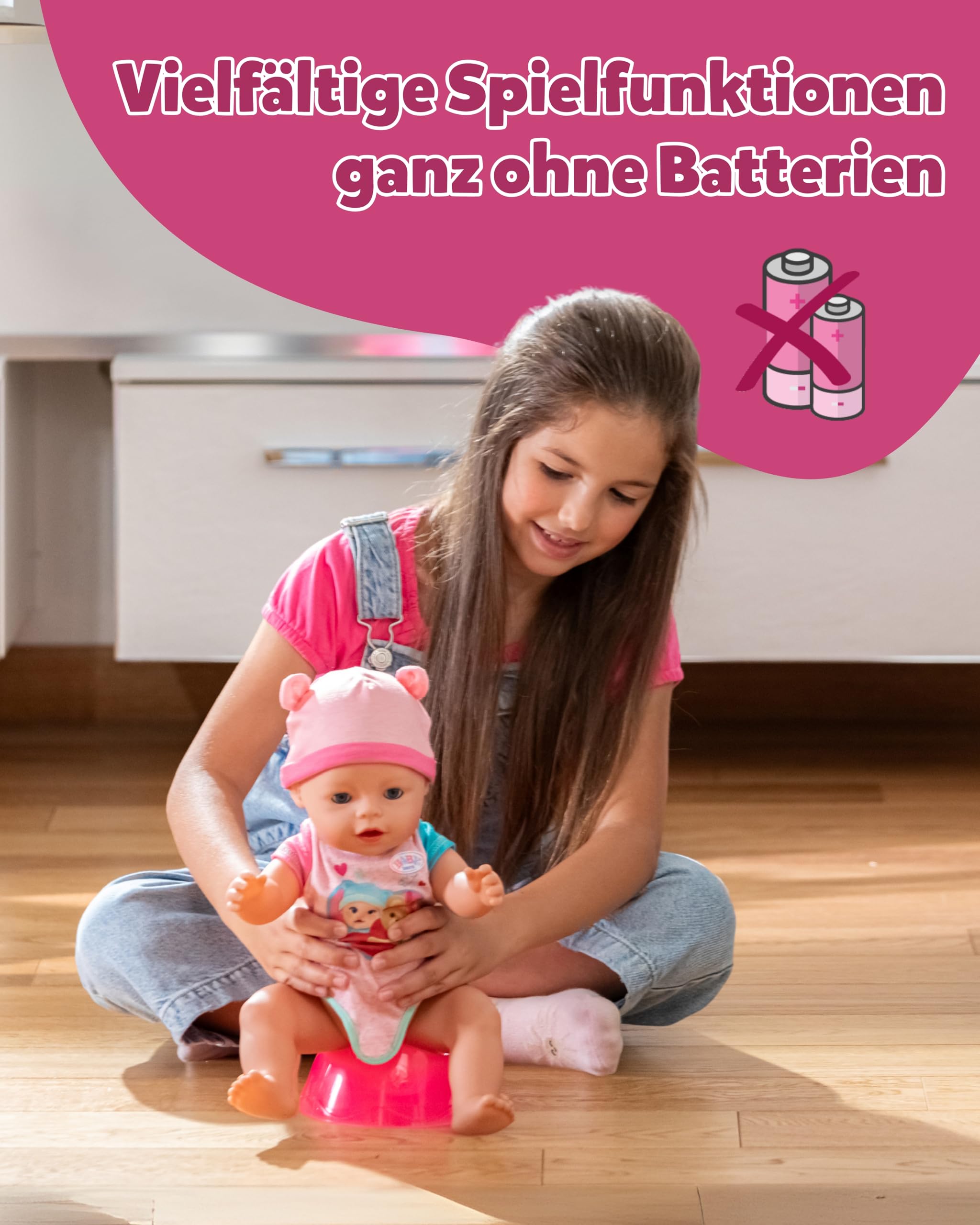 BABY Born Emma 43 cm Babypuppe 10 Funktionen Accessoires Strampler ohne Batterien ab 3 Jahren