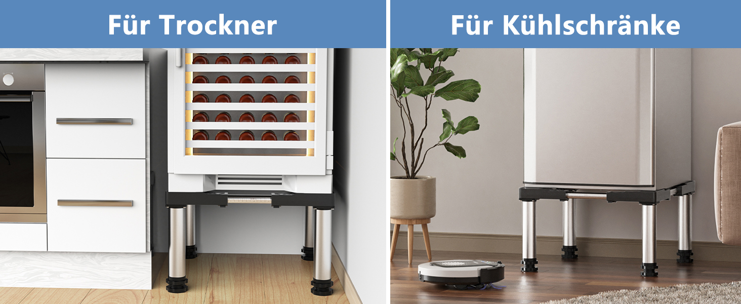 DEWEL Verstellbare Kühlschrank-Füße - Höhenverstellbar 33-36cm Für Geschirrspüler & Hausgeräte