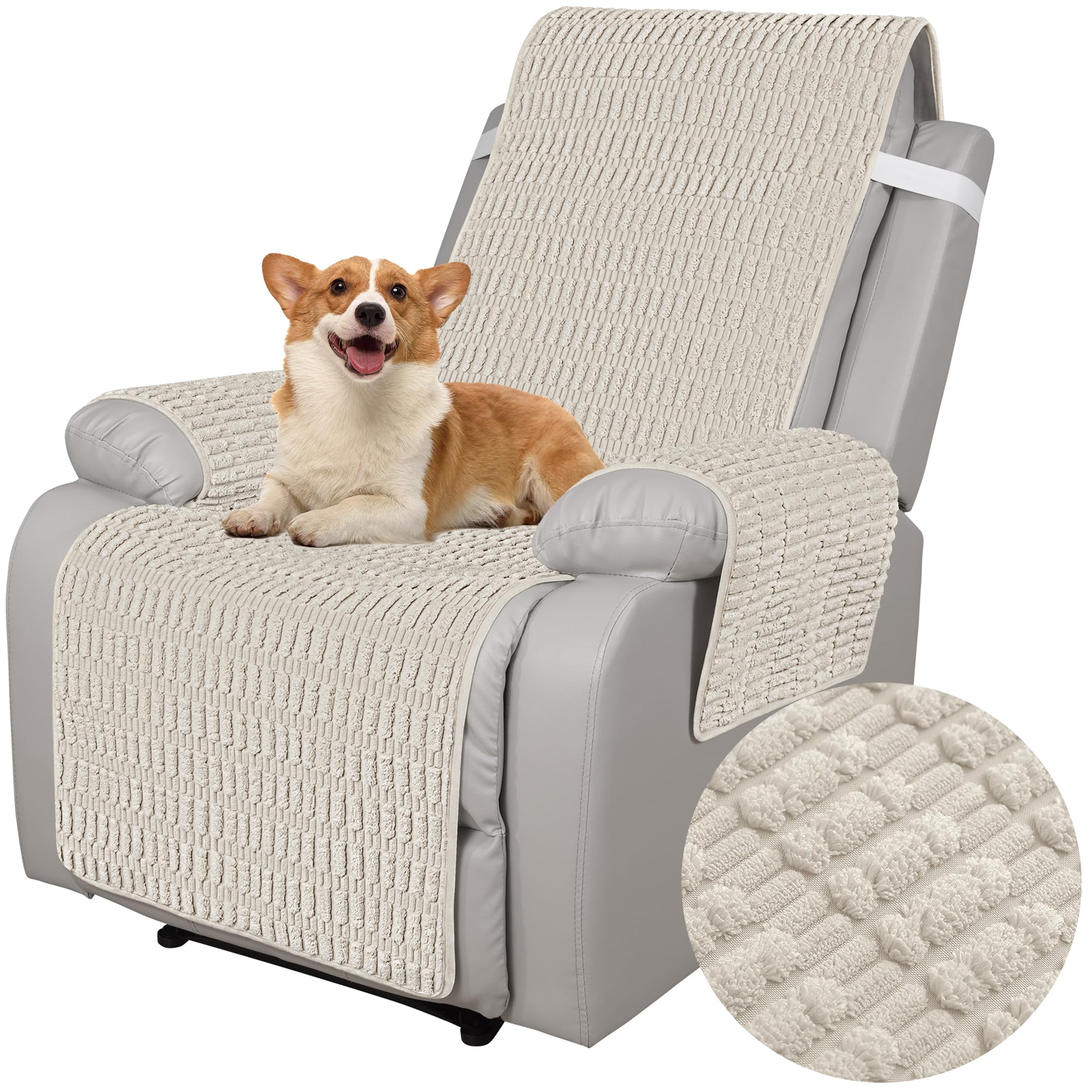 Foxdecor Recliner Chair Covers, Recliner Cover Non-Slip Chair Covers, Washable Recliner Couch Cover Furniture Protector, Cover for Recliner Chair with