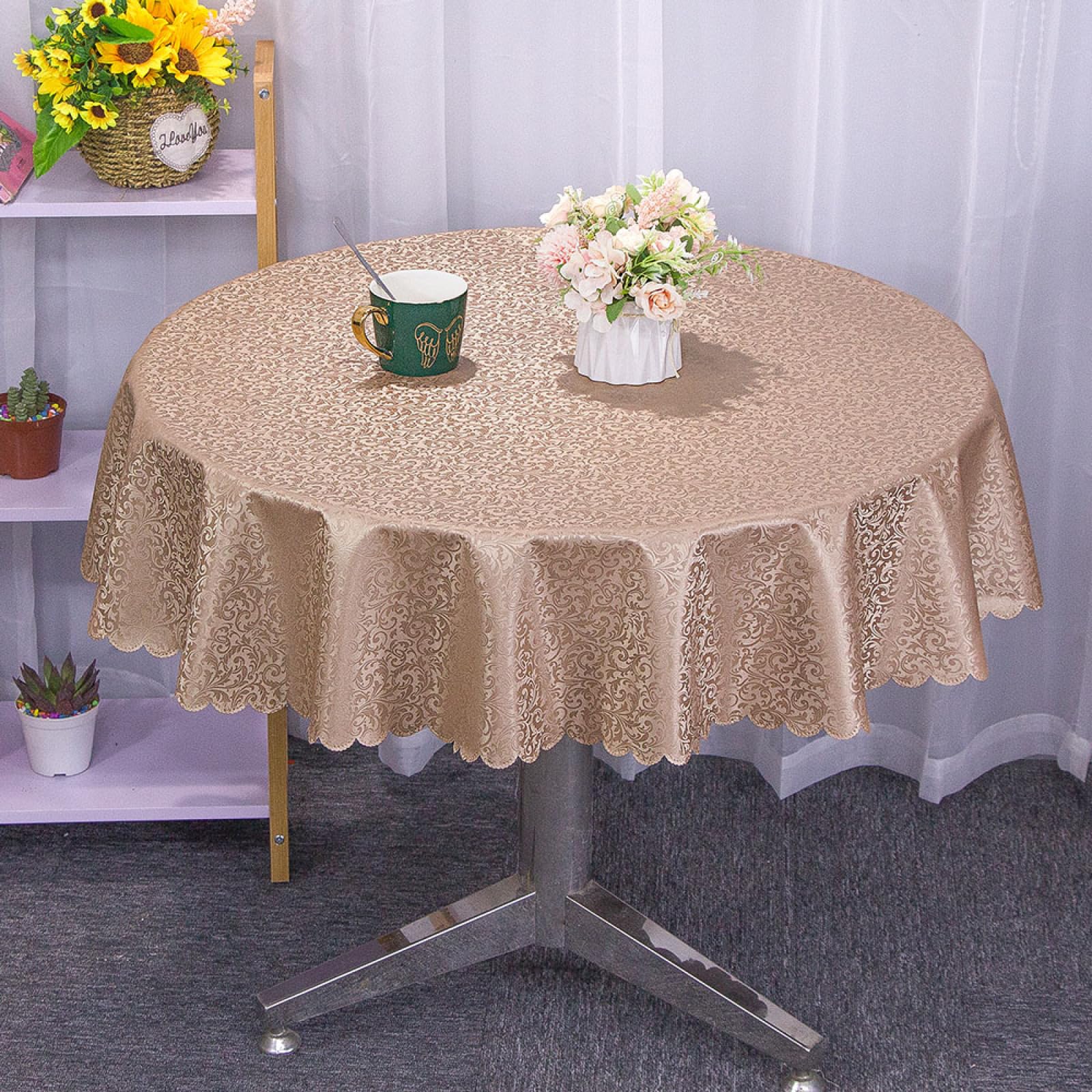 Wachstuchtischdecke Wachstuch Anti Heiß Haltbar Wachstischdecke Tischdecke Abwaschbar B Dunkel Kreisdurchmesser 160cm