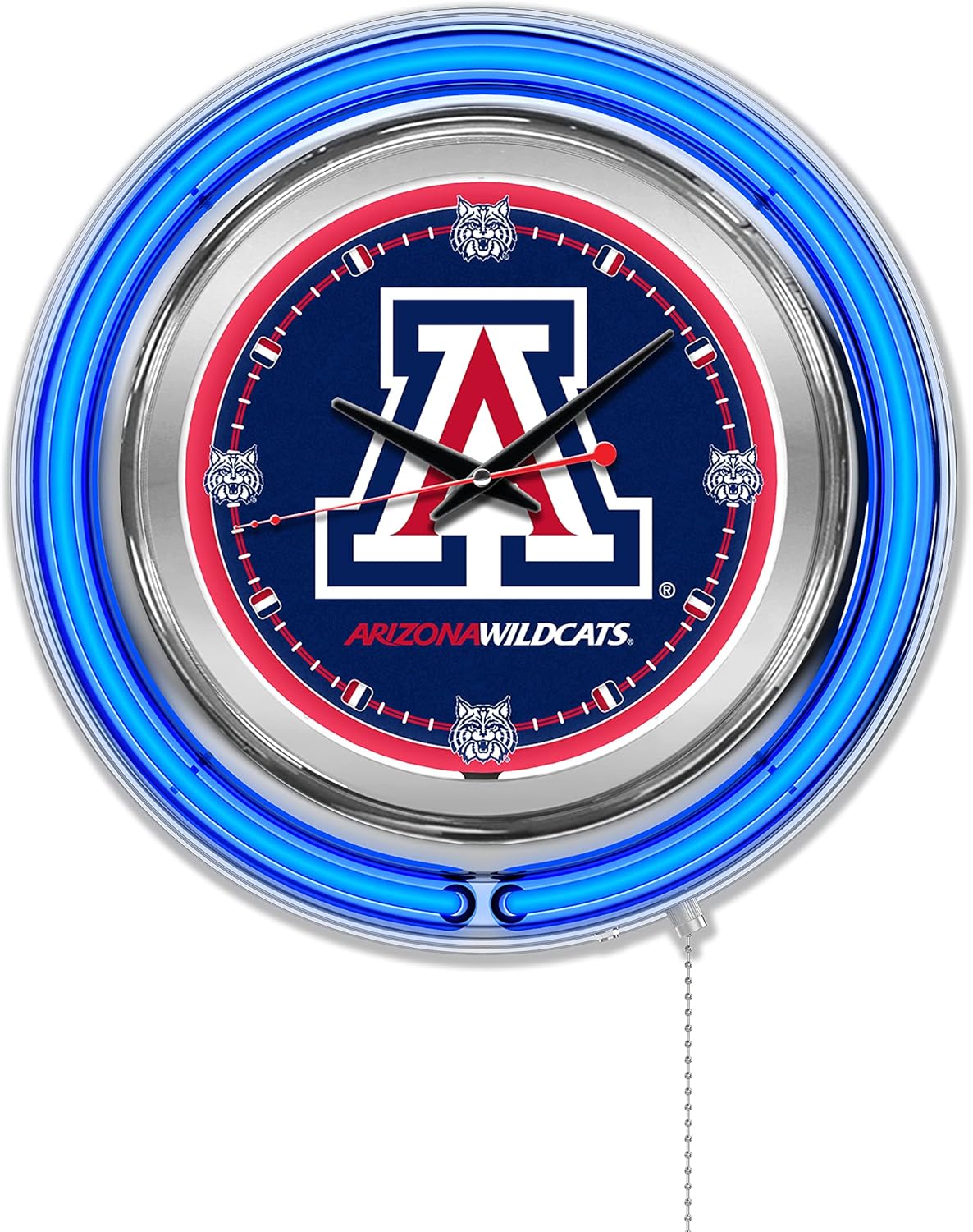 Holland Bar Stool NCAA Unisex-Adult Double Neon Ring, 15" Dia. Logo Clock