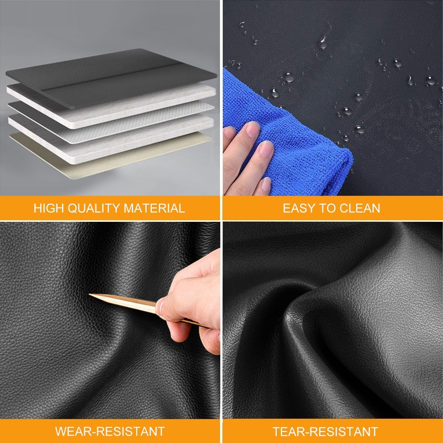Car Seat Covers Fit for GMC Canyon 2015-2025 2026 Front Set Leather Seat Covers Set with Lumbar Support Premium Automotive Cushion Protector(2 Seat, Black)