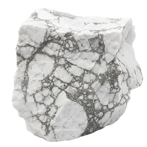 Amazing Gemstone Howlite Raw Crystals and Healing Stones, Natural Rocks For Tumbling - DIY Raw Stones And Crystals (1 Piece) - Howlite
