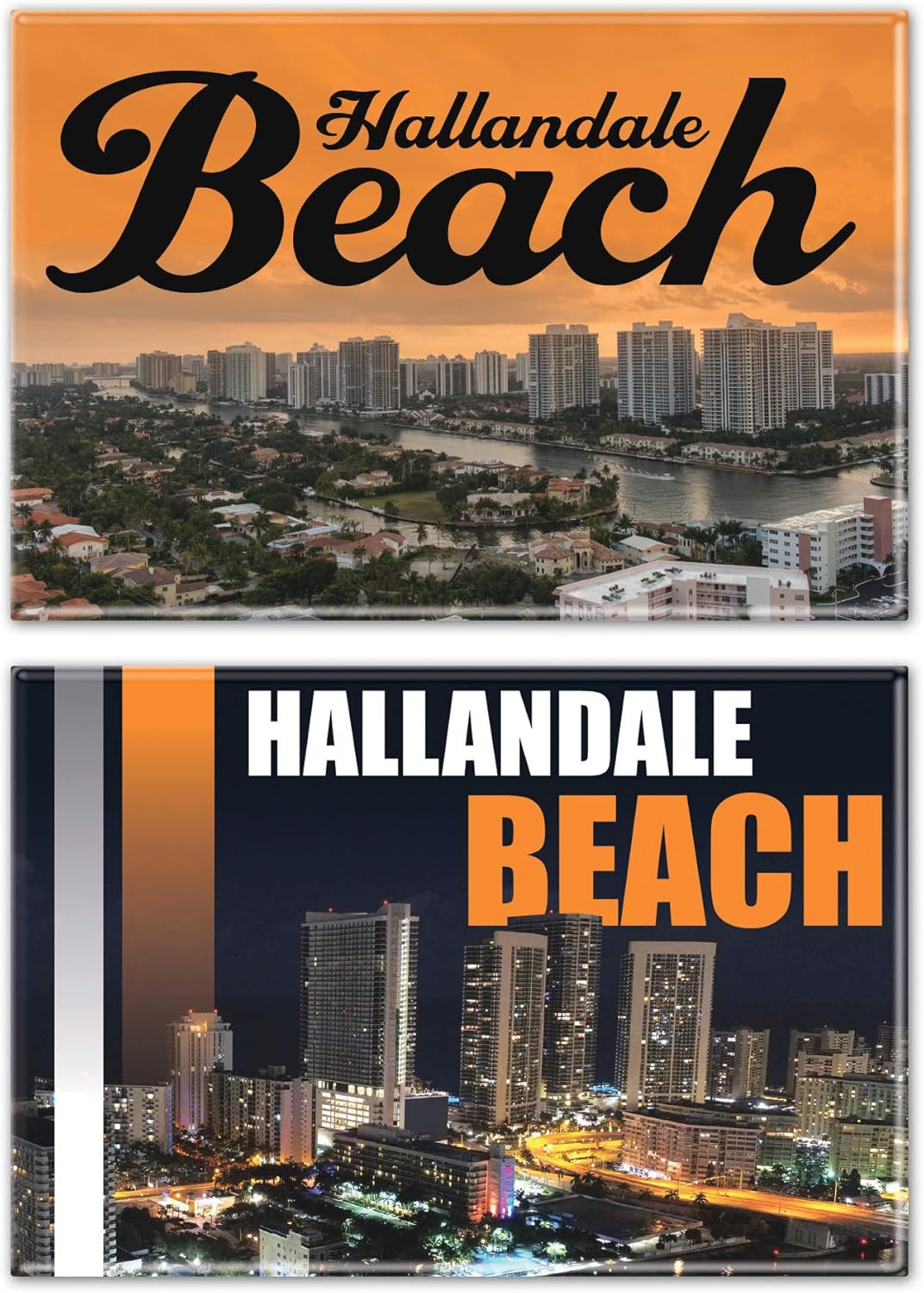 WinCraft Destination Florida Hallandale Beach City/Florida Hallandale Beach Rectangle Magnet, 2pack 2" x 3"City/Florida Hallandale Beach Rectangle Magnet, 2pack 2" x 3", Multi, NA