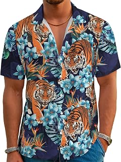 Funny Hawaiian Shirt Summer Beach Tropical Short Sleeve Holiday Print Aloha Shirt Casual Button Down Shirt
