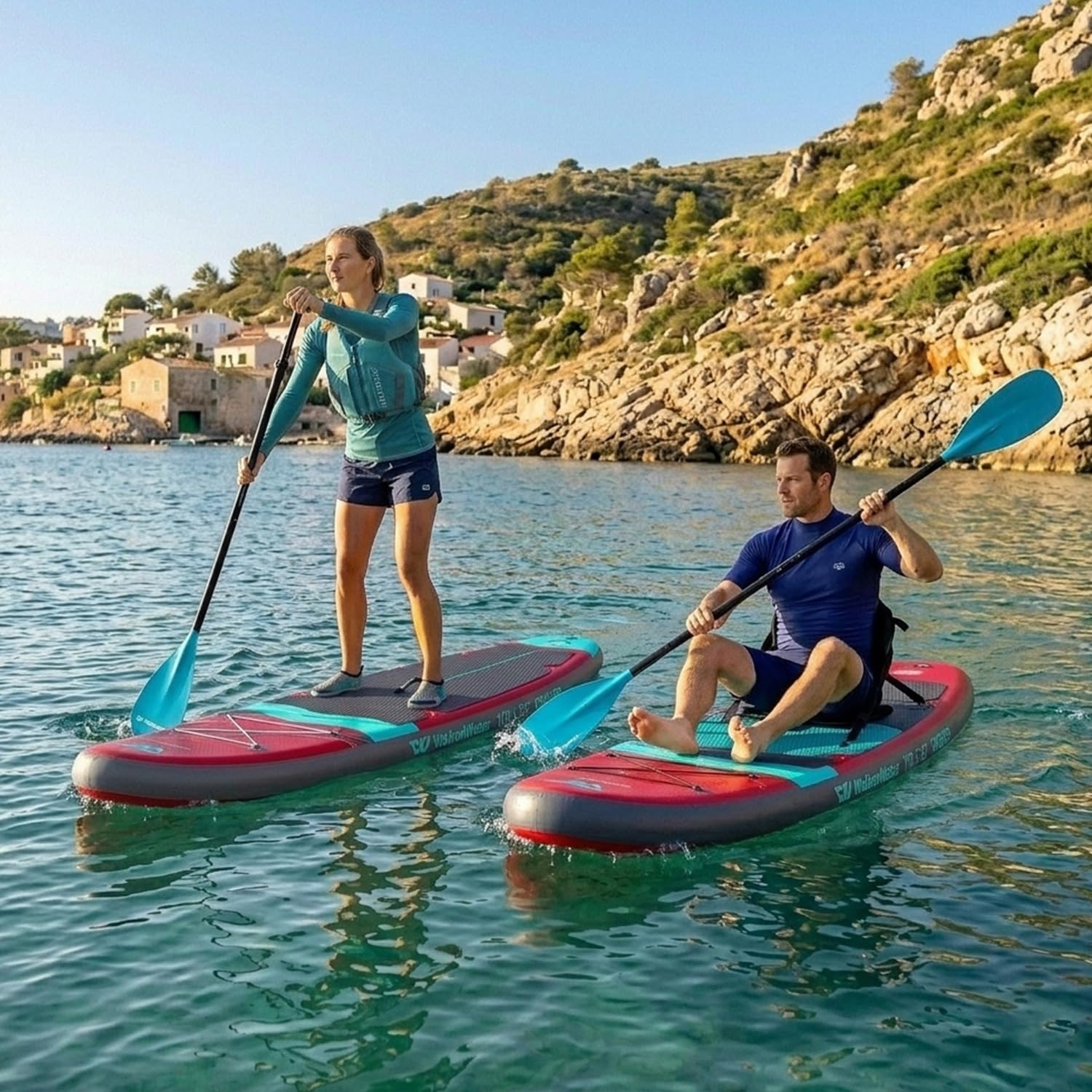 WOW Paddle Paddle 2 in 1 Paddle Rame Paddle Rame Staccabile 4 pezzi | Paddle Paddle Regolabile | Paddle Paddle Paddle Sup Facile da trasportare WalkOnWater