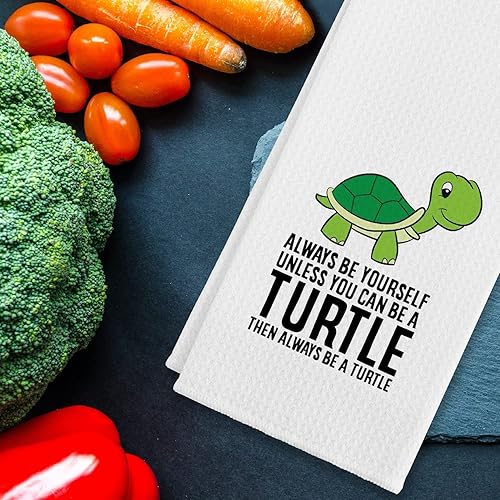 Miniatura 2 de Always Be Yourself Unless You Can Be A Turtle - Toallas de cocina modernas de algodón de 24 x 16 pulgadas, paños de cocina, paño de harina, toalla