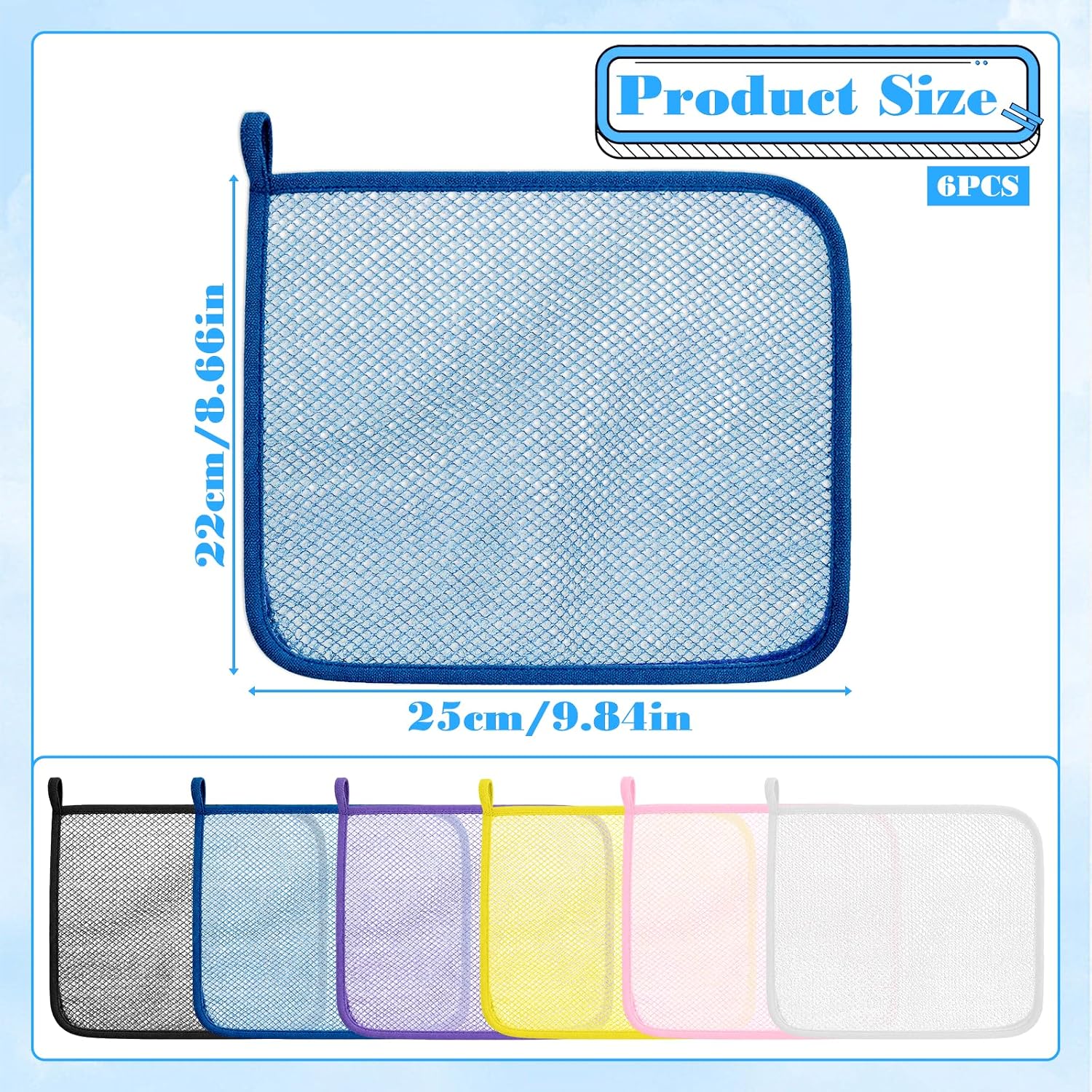 6 Pack Easily Exfoliating Washcloths for Face, Double Sided Exfoliating Washcloth for Body, Soft Weave Wash Cloths for Showering, All Skin Types, Multiple Colors