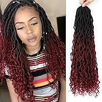 Vista 9 de Rastas de diosa de pelo de ganchillo de 18 pulgadas, 6 paquetes, pelo de ganchillo postizo previamente enrollado, pelo de ganchillo suave