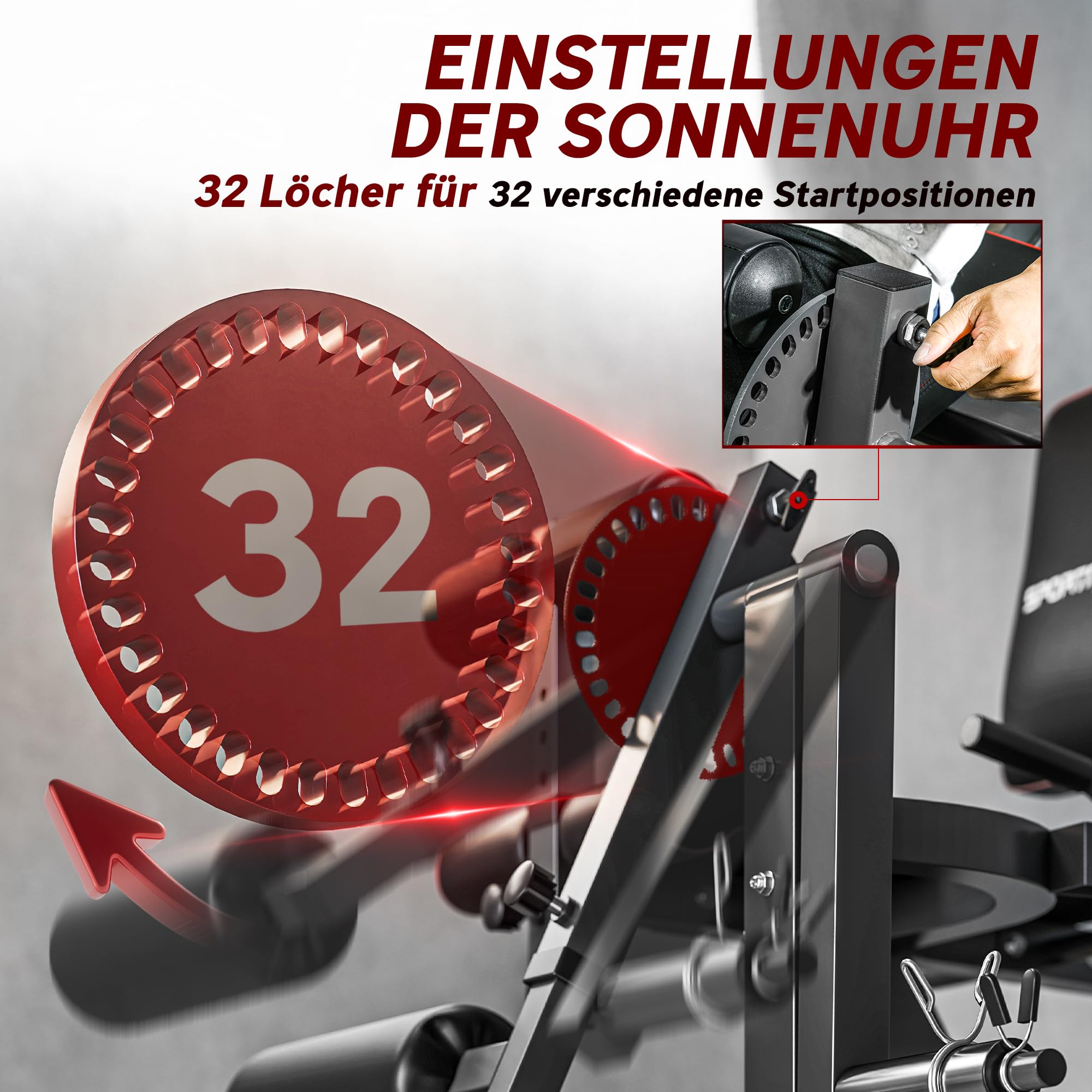 SPORTNOW Beinstrecker, Verstellbar Beinbeuger mit Plattenbeladung, Beintrainer Heimtrainer für Bein- und Oberschenkel-Training, Fitnessgerät für Zuhause Home Gym