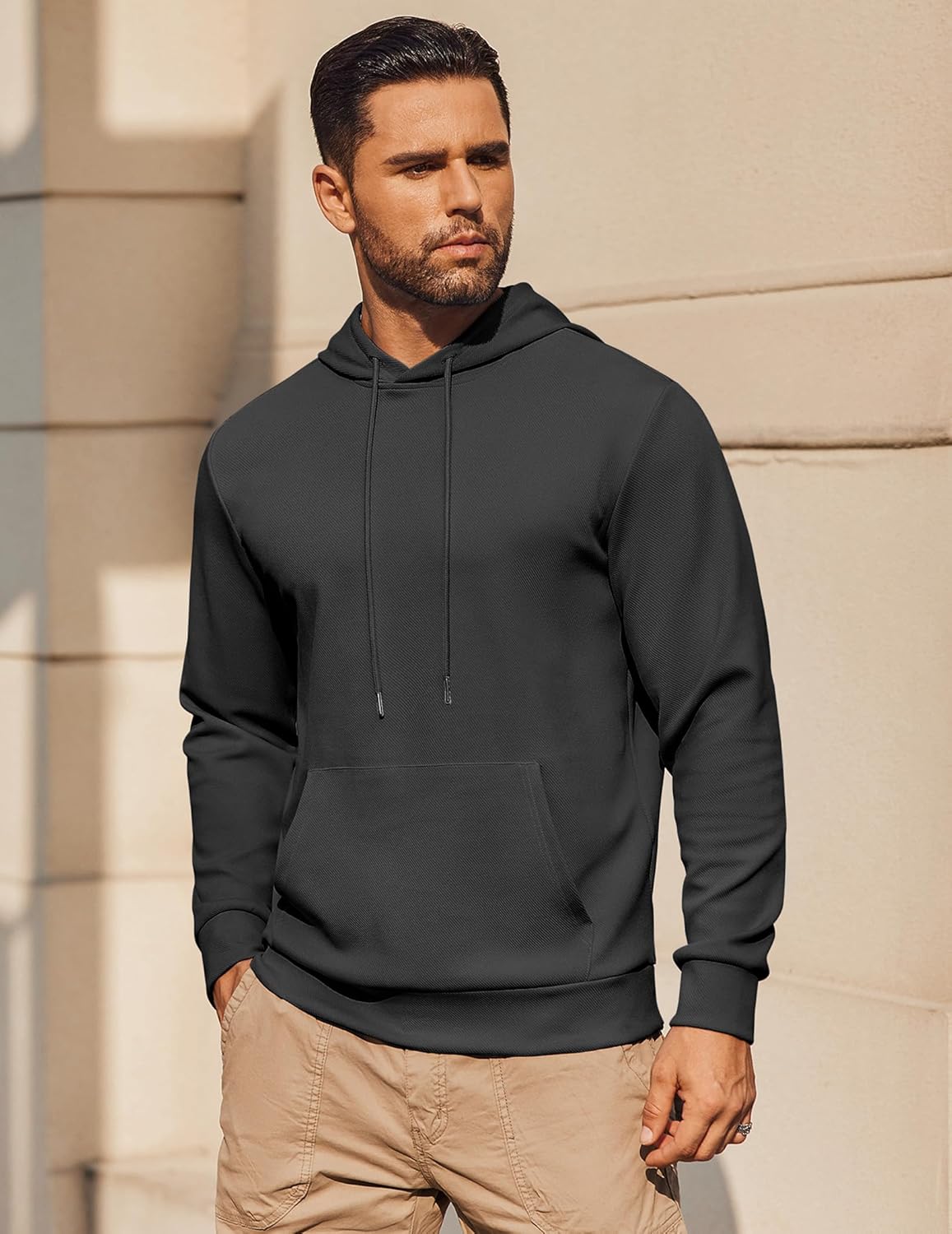 COOFANDY Mens Hoodie Long Sleeve Casual Pullover Hooded Sweatshirt Fashion Drawstring Hoodies with Pocket - Image 3