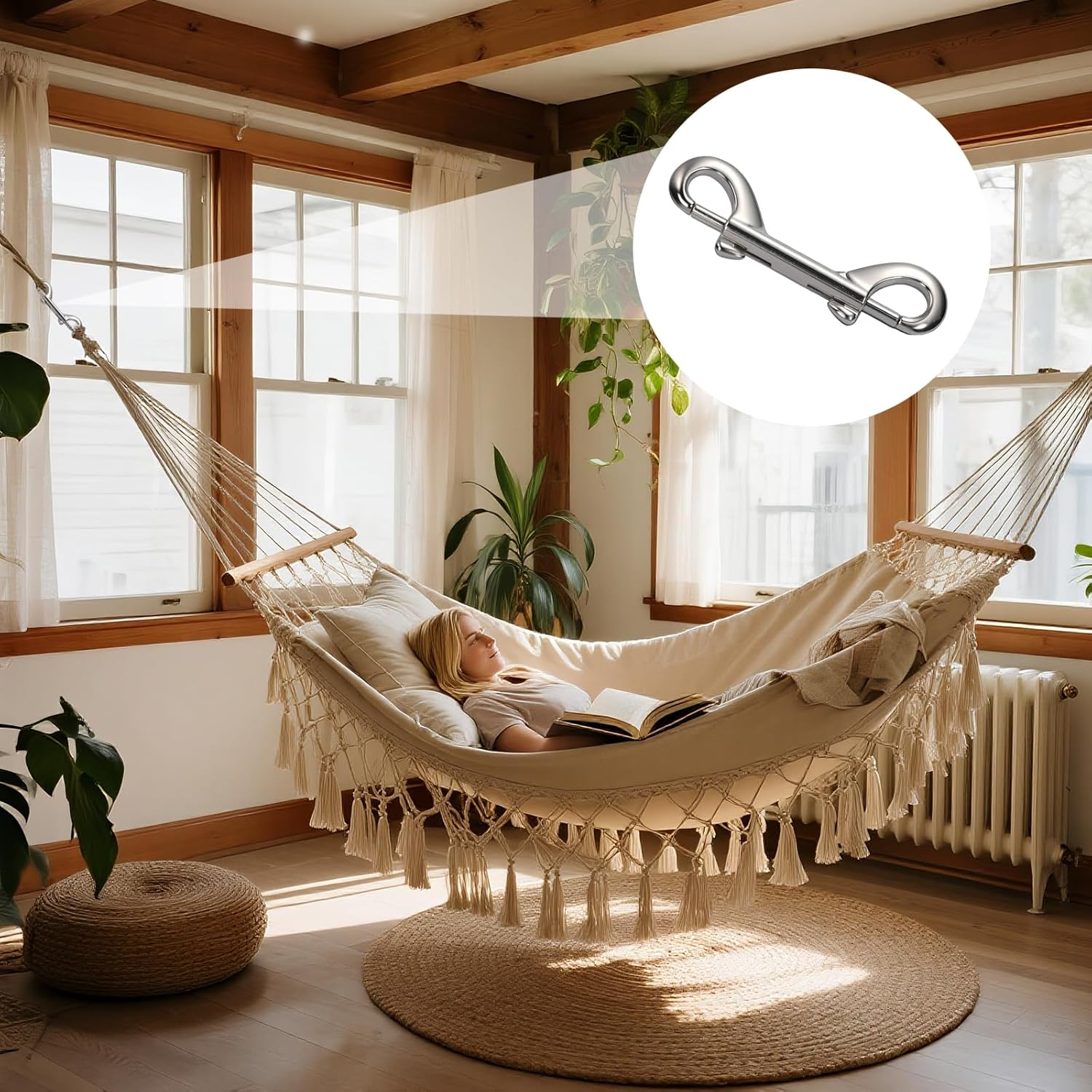 8-Pack Heavy Duty Double Ended Snap Hooks,Silver Zinc Alloy Trigger Clips – for Dog Leashes, Key Rings, Water Buckets, Carabiners, Home, Farm, Indoor & Outdoor Use - Image 8