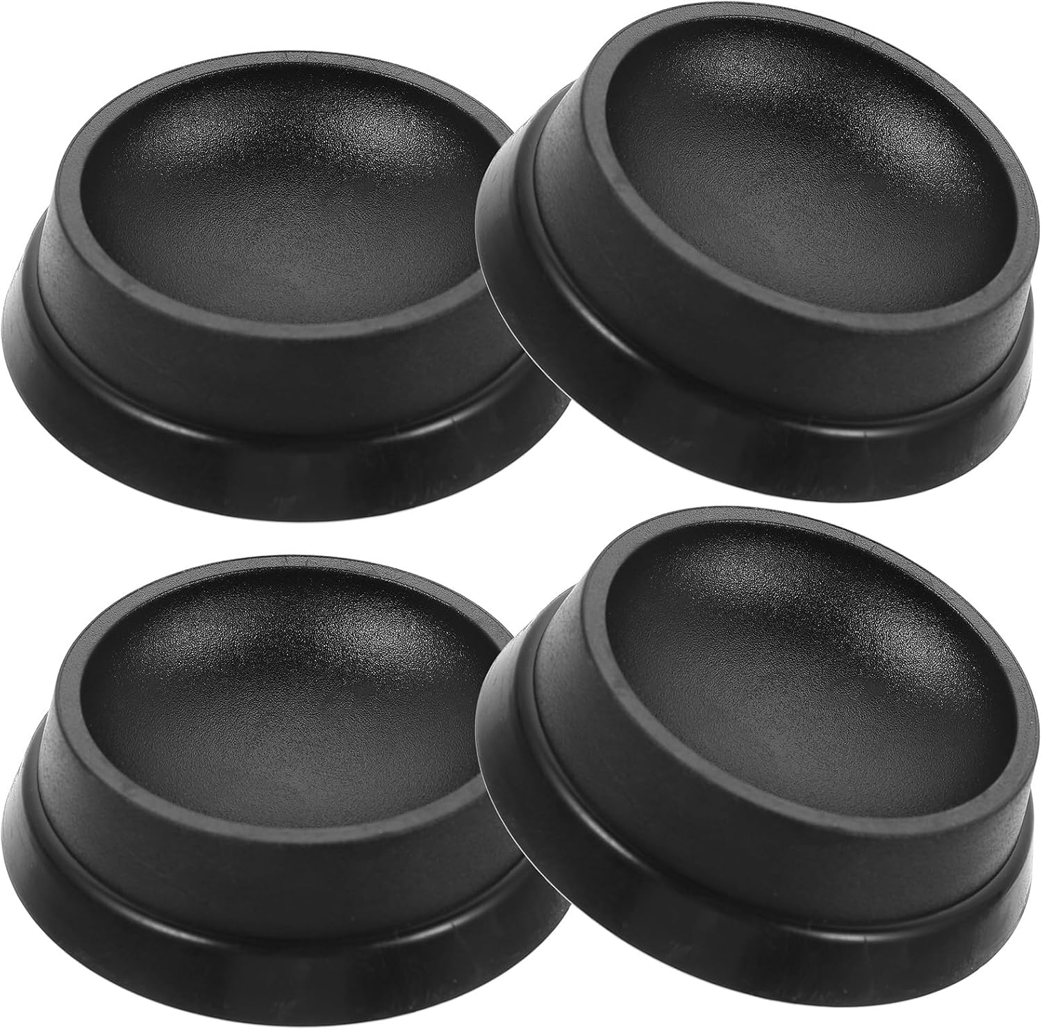 Wear-Resistant Furniture Caster Caps and Chair Leg Floor Protectors, Non-Slip Soft Pads for Chair and Table Legs, Black 4pcs Set for Hardwood and Carpet Floors