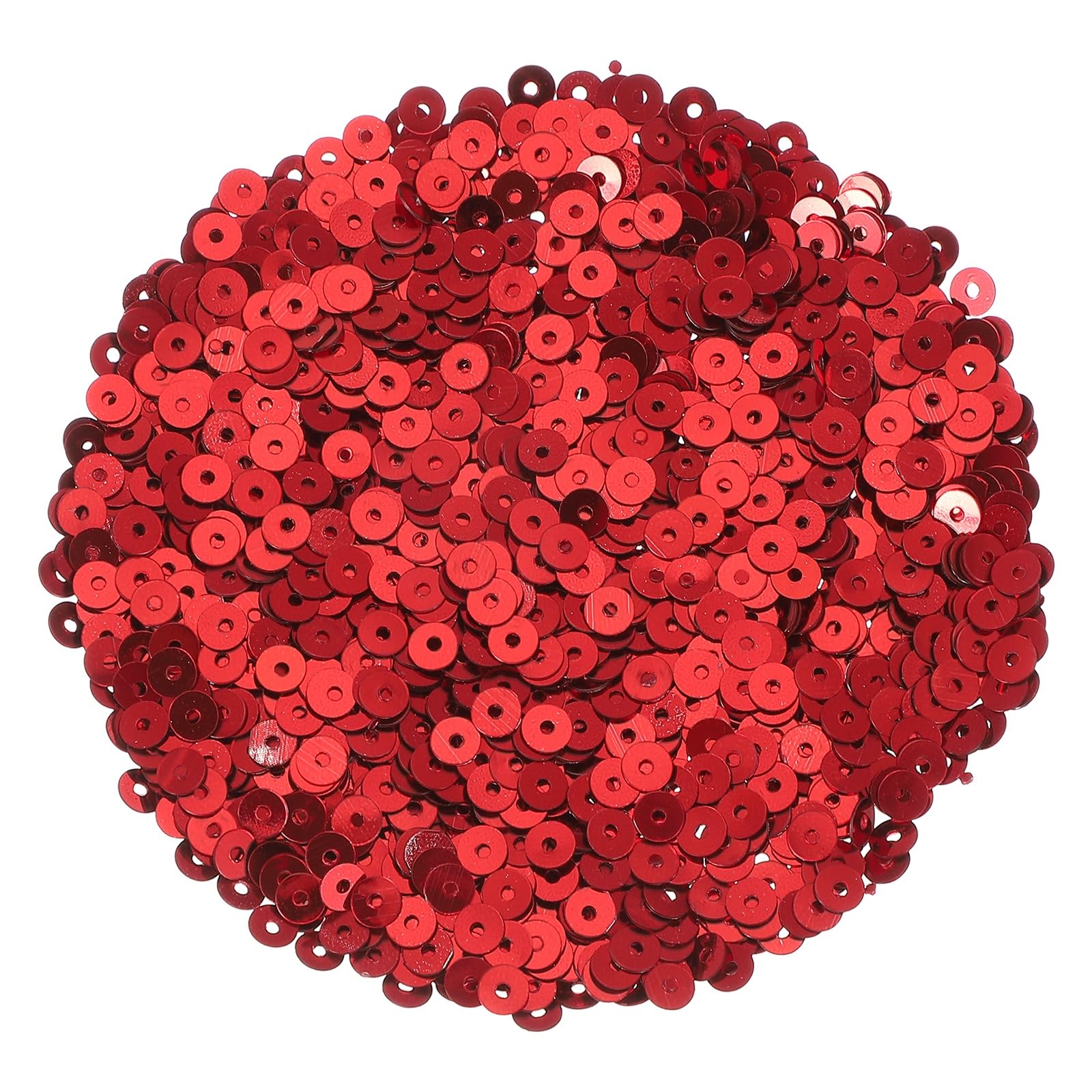 Lentejuelas planas 4 mm redondas sueltas de un agujero rojas para manualidades