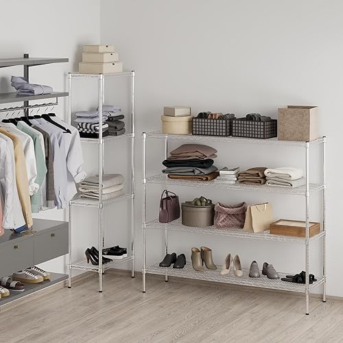 Miniatura 4 de Kit de estantería de alambre cromado de 4 niveles de 18 pulgadas de profundidad x 60 pulgadas de ancho x 54 pulgadas de alto  Unidad de estante de