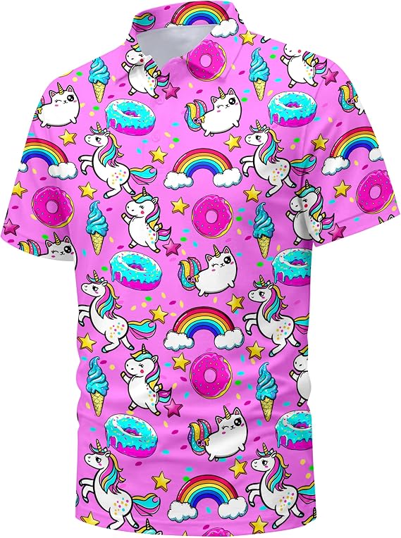 Funny Golf Shirts for Men,Mens Hawaiian Shirts Short Sleeve Novelty Crazy Golf Shirts