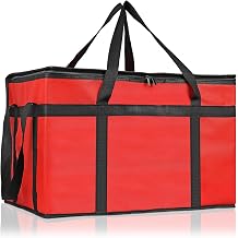 2026 New L Insulated Catering Bags For Food Delivery, 23x15x14 Inch Heavy Duty Thermal Carrier, Foldable Cooler Bag For Doordash Grocery Shopping And Parties Red