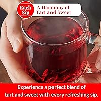 Vista 6 de 50 bolsas de té de hibisco, flores secas de hibisco 100% naturales, te de hibisco, té aromático, sin cafeína, sin azúcar, sin gluten, vegano.