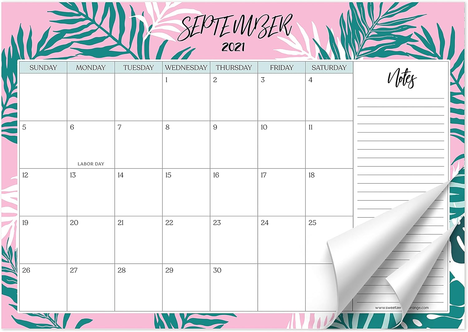 Sweetzer & Orange 2021 Calendar. 16 Month Desk Calendar 2021-April 2022 – Leaf Design Monthly Planner, Daily Desk Pad Calendars for Home or Office Organization. 12 x 17 Desktop or Wall Calendar