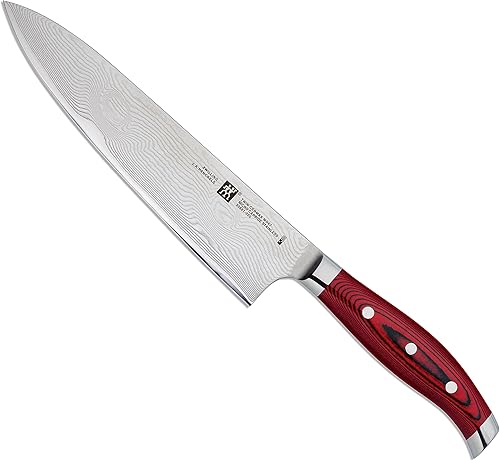 ZWILLING J.A. Henckels Twin Cermax MD67 Cuchillo de chef de Damasco rojo 30881-206