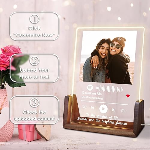 Miniatura 3 de FunStudio - Placa de acrílico de portada de canción y fotografía personalizada, álbum de acrílico regalo ideal para amantes de la música, amigos,