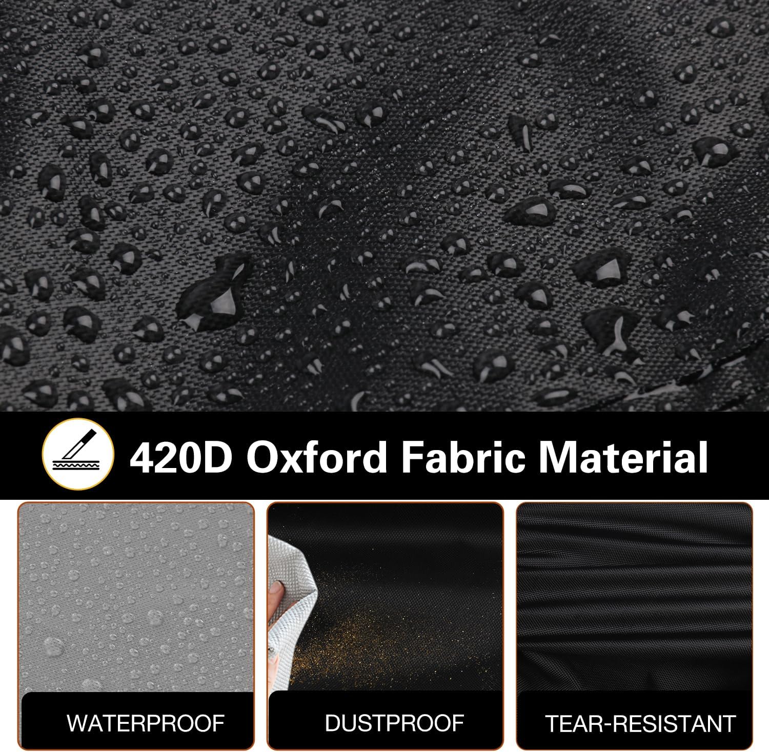 Saking Fire Pit Cover, 44 Inch Fire Table Cover Rectangular with Corner Protectors, Waterproof Windproof Anti-UV Heavy Duty for Patio Furniture Gas Fire Pit -44 x 32 x 23 inch