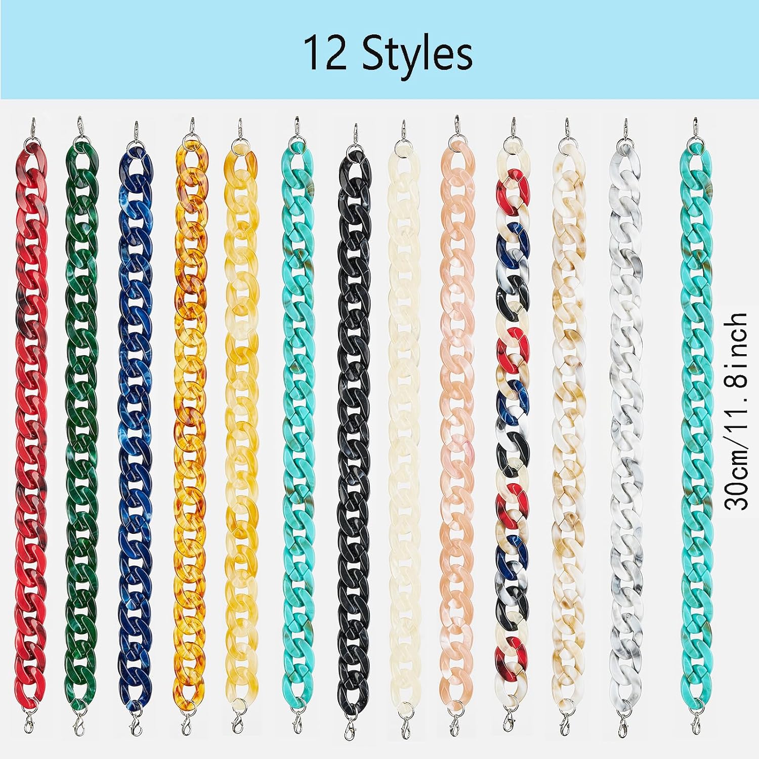12 Pcs Trucker Hat Chains Charms Bulk Acrylic Hat Chains for Women Men Mesh Baseball Cap