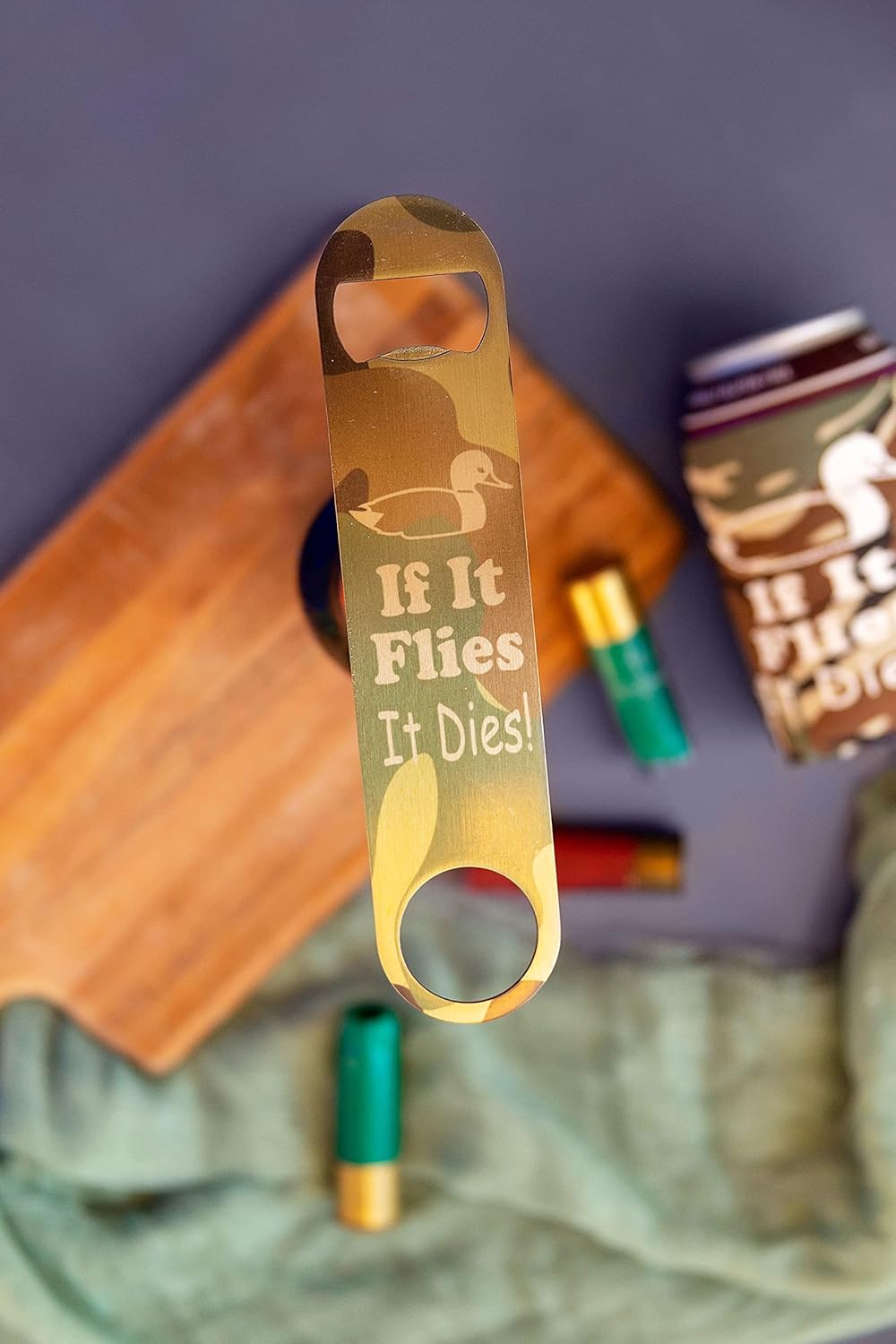 Hunting Gifts for Men Duck Beer Bottle Opener Set Can Holder Hunter Camo (Can Holder & Opener Set)