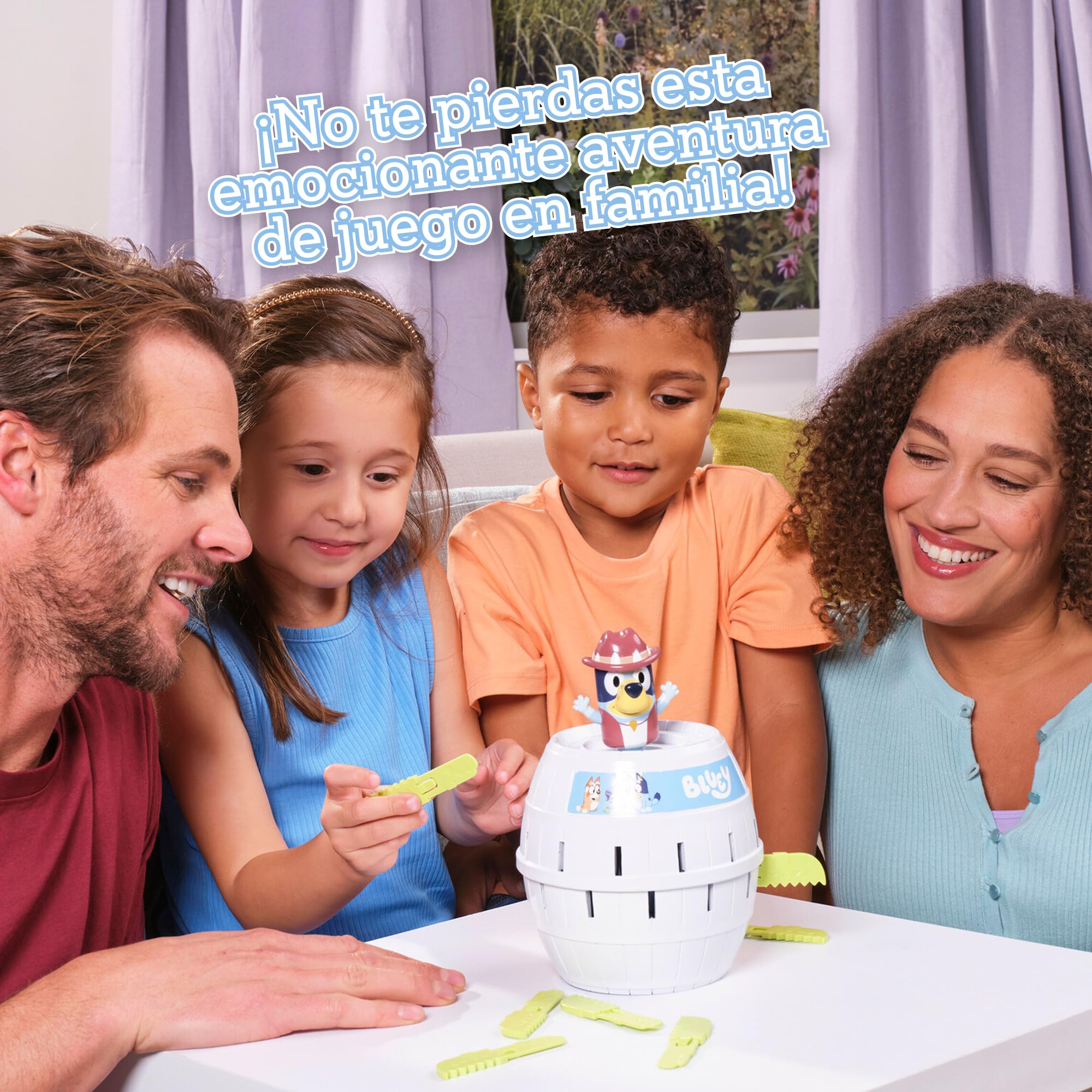 Bizak Salta Bluey, Jeu de société familial inspiré du saut pirate avec des dessins animés Bluey, pour 2 à 4 joueurs, pour garçons et filles à partir de 4 ans (30693659)