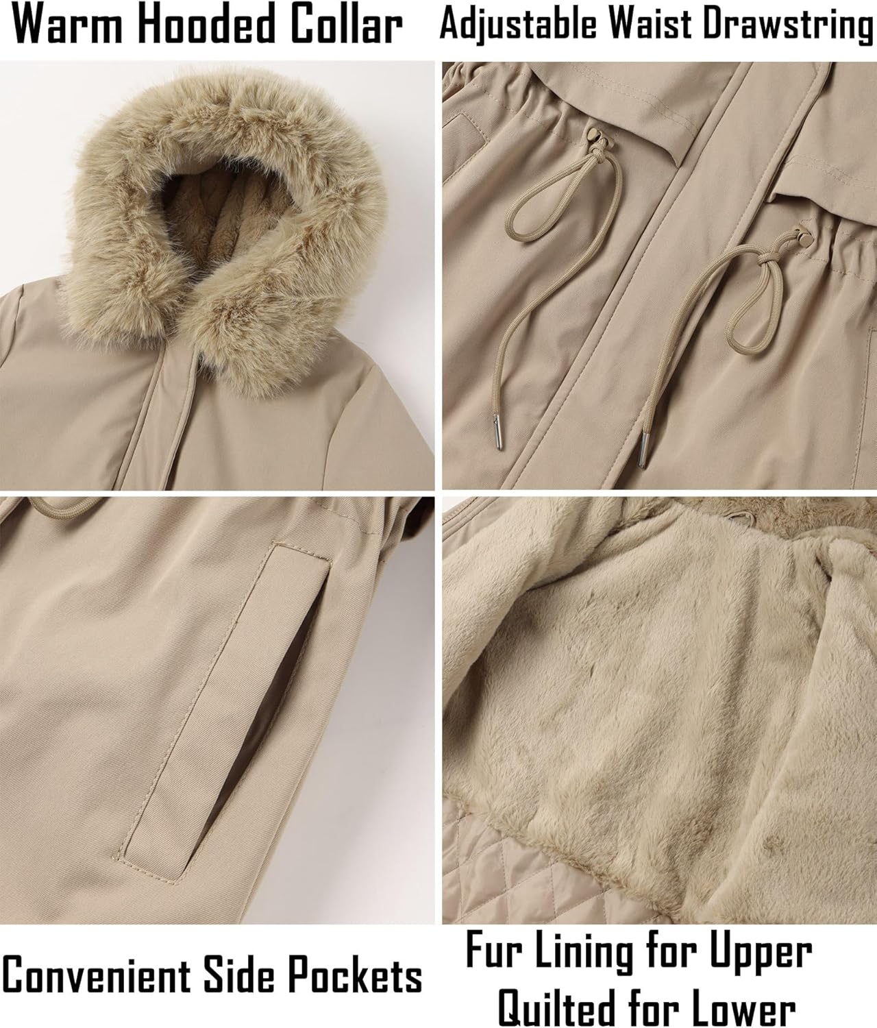 RISISSIDA Women Winter Parka Puffy Coat for Deep Cold,Thicken Puffer Jacket with Long Fur Collar Hooded,Warm Bubble Overcoat - Image 6