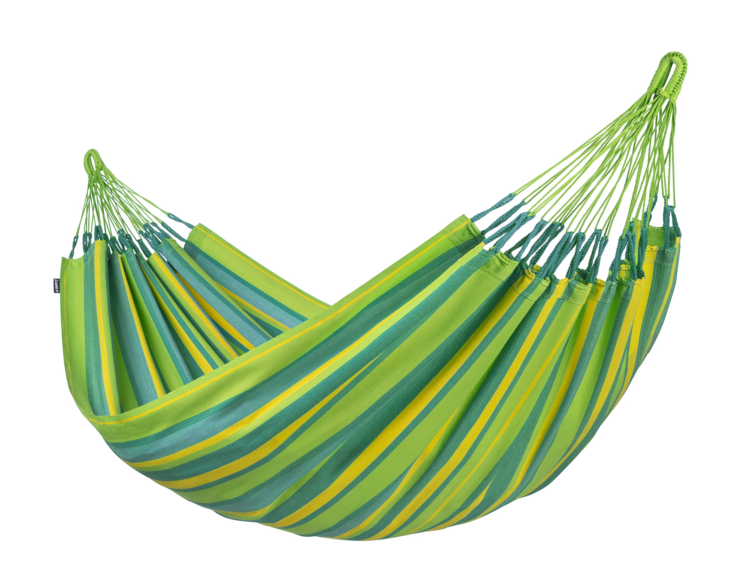 La Siesta® - Brisa - Klassische Single-Hängematte, handgefertigt in Kolumbien, mit 140 cm Breite für entspannte Momente drinnen und draußen. (Lime)