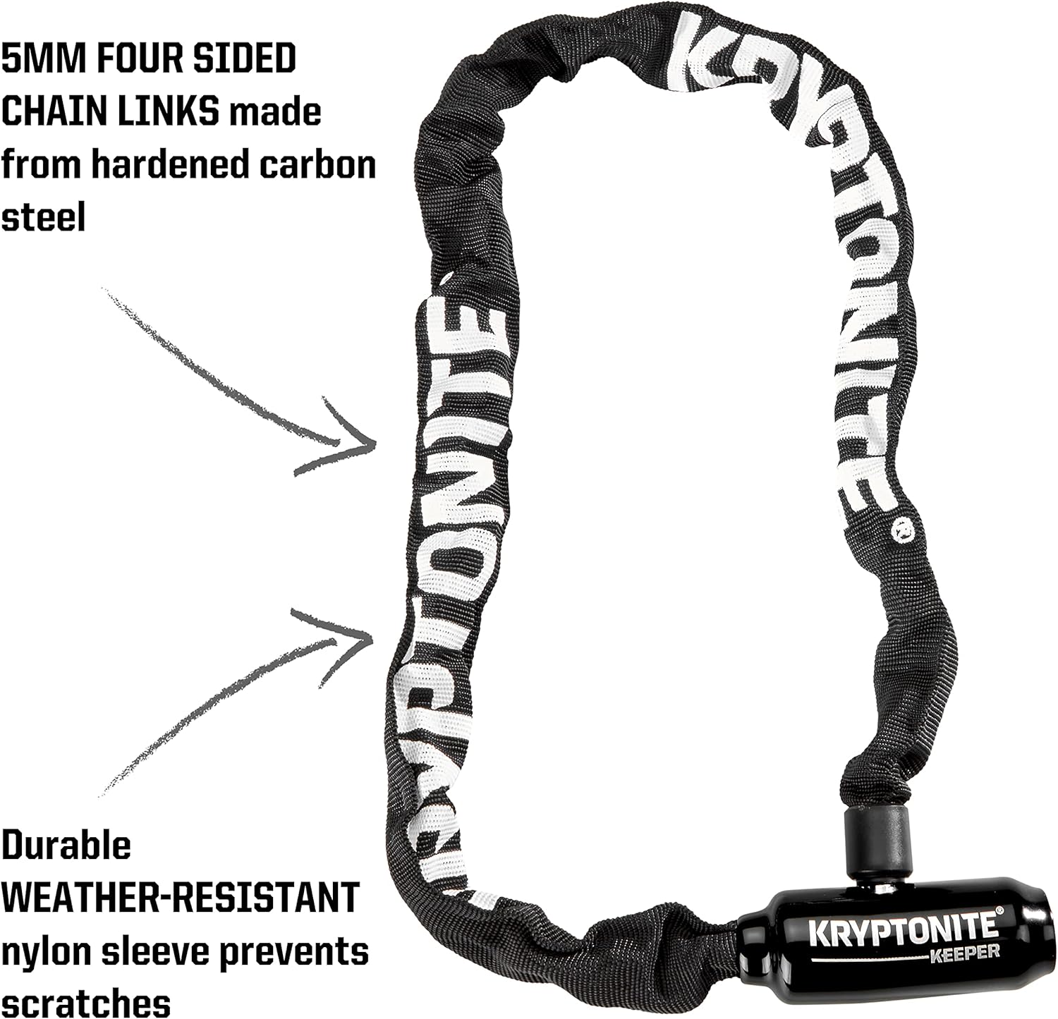 Kryptonite Keeper 585 5mm Chain Bicycle Lock, Black, 5mm x 85cm : Sports & Outdoors