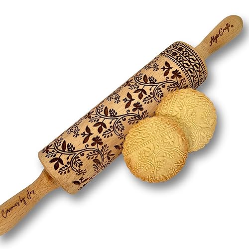 Miniatura 12 de CANNABIS ROLLING PIN PATRÓN CON HOJAS DE CANNABIS para COOKIES EMBOSSED