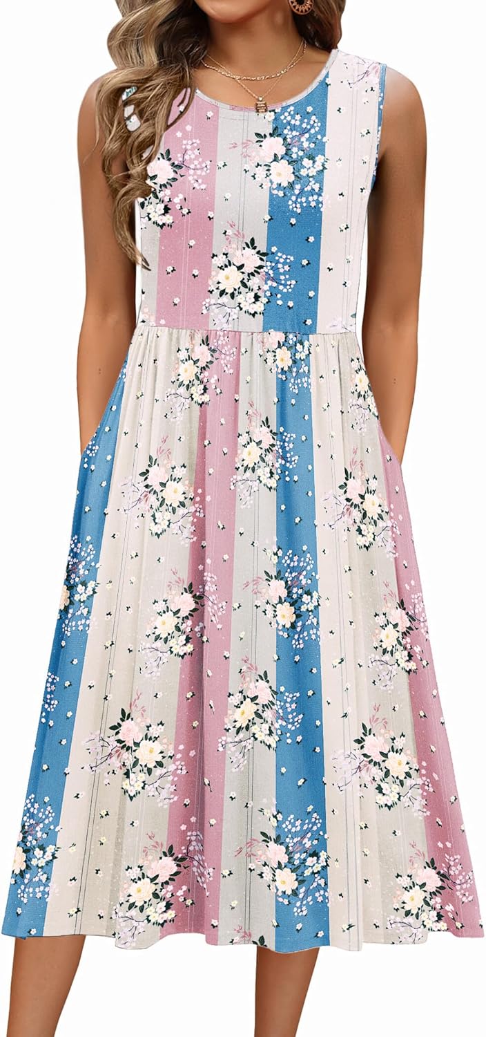 Zeagoo Midi Dress TShirt Dresses  Summarize this title in no more than 10 English words