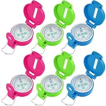 Sabary 6 Pack Multi-Color Mini Lensatic Compass with Lanyard Orienteering Navigation Compasses Hiking Backpacking Compass Bulk Wilderness Survival Tools Gift for Hunters Hikers Travel