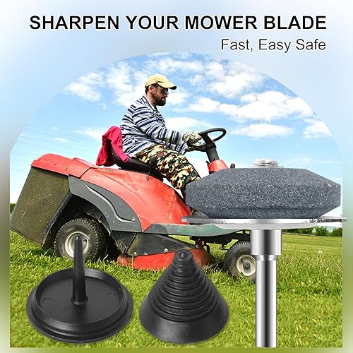 Miniatura 7 de 4 afiladores de cuchillas para cortacésped, afilador universal multiafilado para cortacésped para cualquier taladro eléctrico, taladro manual y