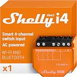 Shelly i4 Gen3, Wi-Fi 4-digit input controller for Shelly Smart Switches, 110-240 V, Home automation, Compatible with Alexa and Google Home, iOS Android, No Hub Required, Remote control, Multi-click - 1