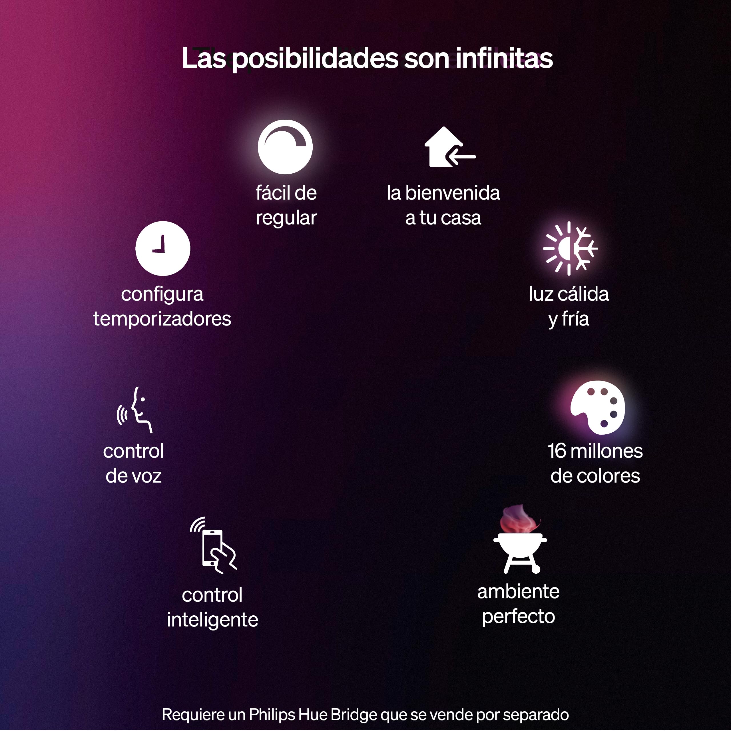 Philips Hue Lucca Lámpara de Pedestal para Exterior, Luz Blanca y de Color Ajustable, Brillante, 1100 lm, con Bombilla A60, Regulable, IP44 Resistente a Intemperie, Compatible con Matter, Zigbee