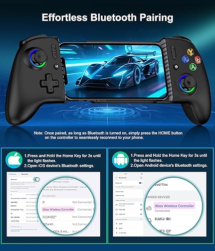 Miniatura 8 de Mocagen Mobile Gaming Controller, MC2 Phone Controller for iPhone/Android/Switch/Oled/Switch 2 with Programmable/Hall Effect Joysticks & Analog
