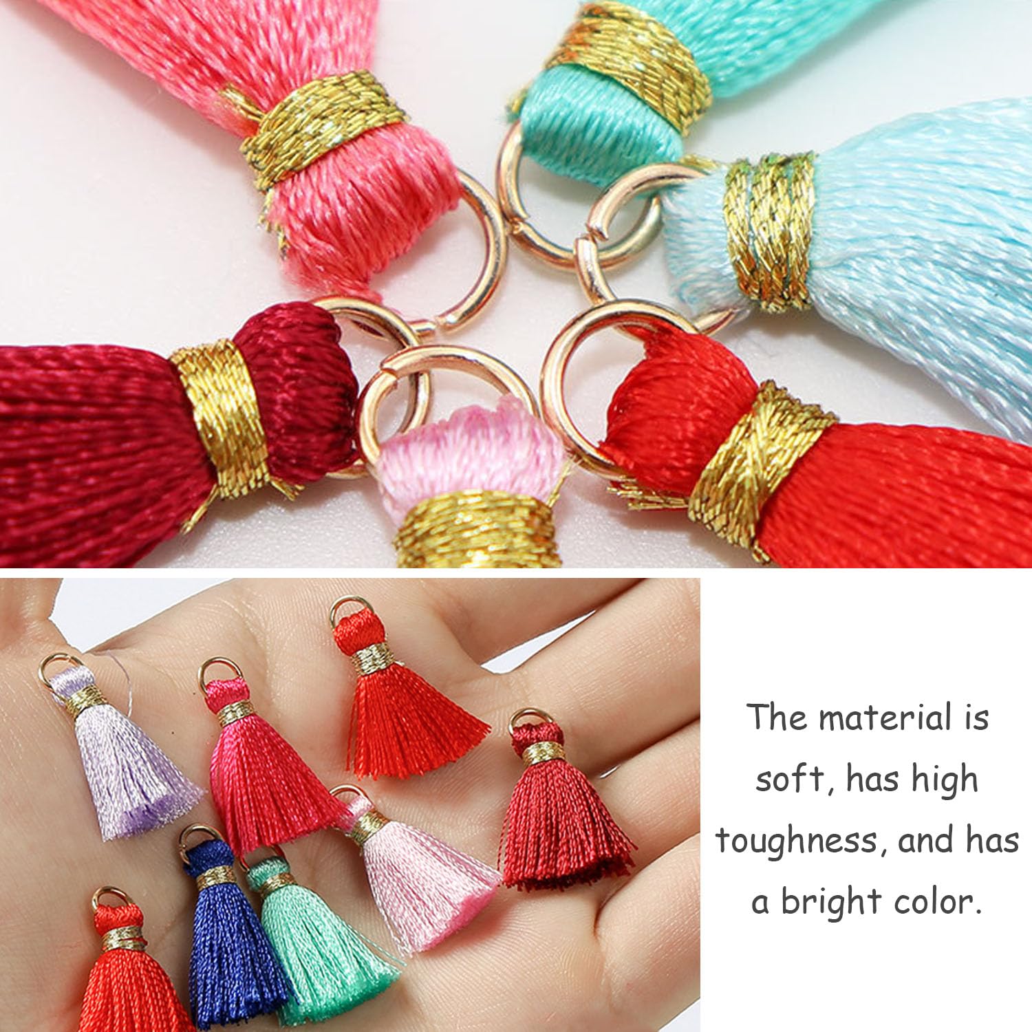 50 Stück Mini Quasten 2cm - Bunte Baumwoll-Troddeln Für DIY Schmuck & Deko