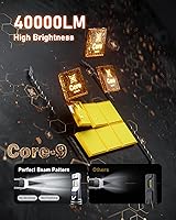 Vista 2 de HIKARI WINGS 2026 40000LM Bombillas LED H4 9003 de doble haz, 45W con chips centrales mejorados, kit LED de alto lúmen, 6000K, blanco frío, IP68