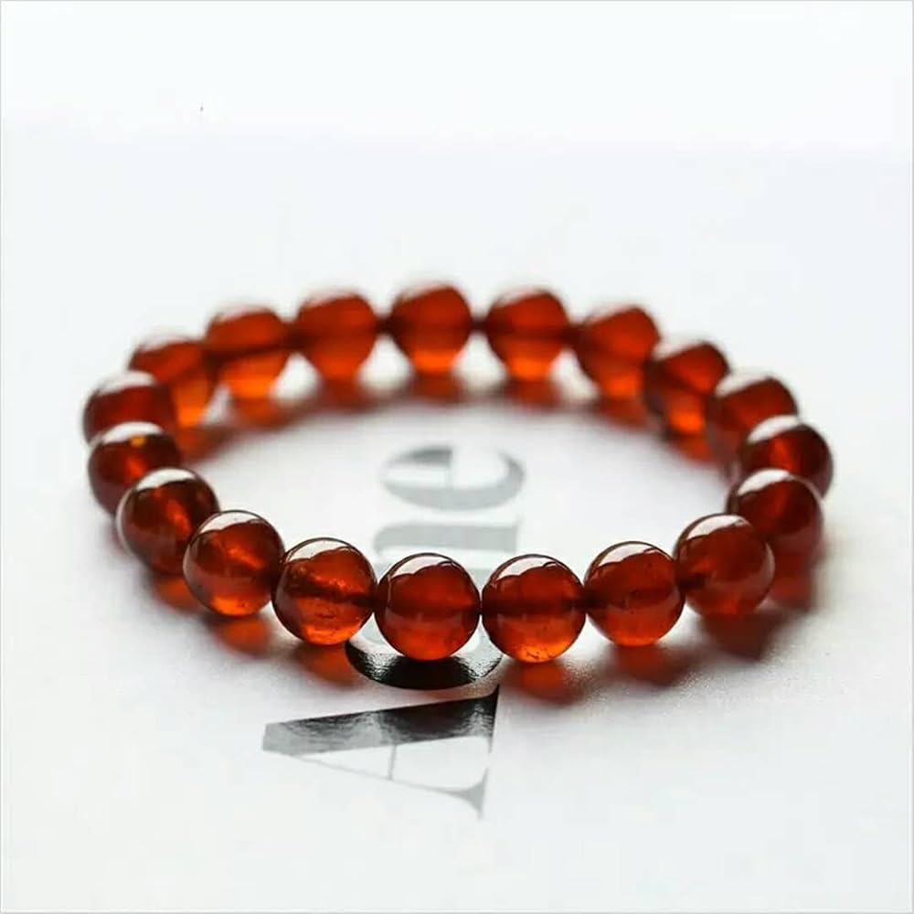 Amazon | 天然オレンジガーネット宝石ラウンドストレッチクリスタル