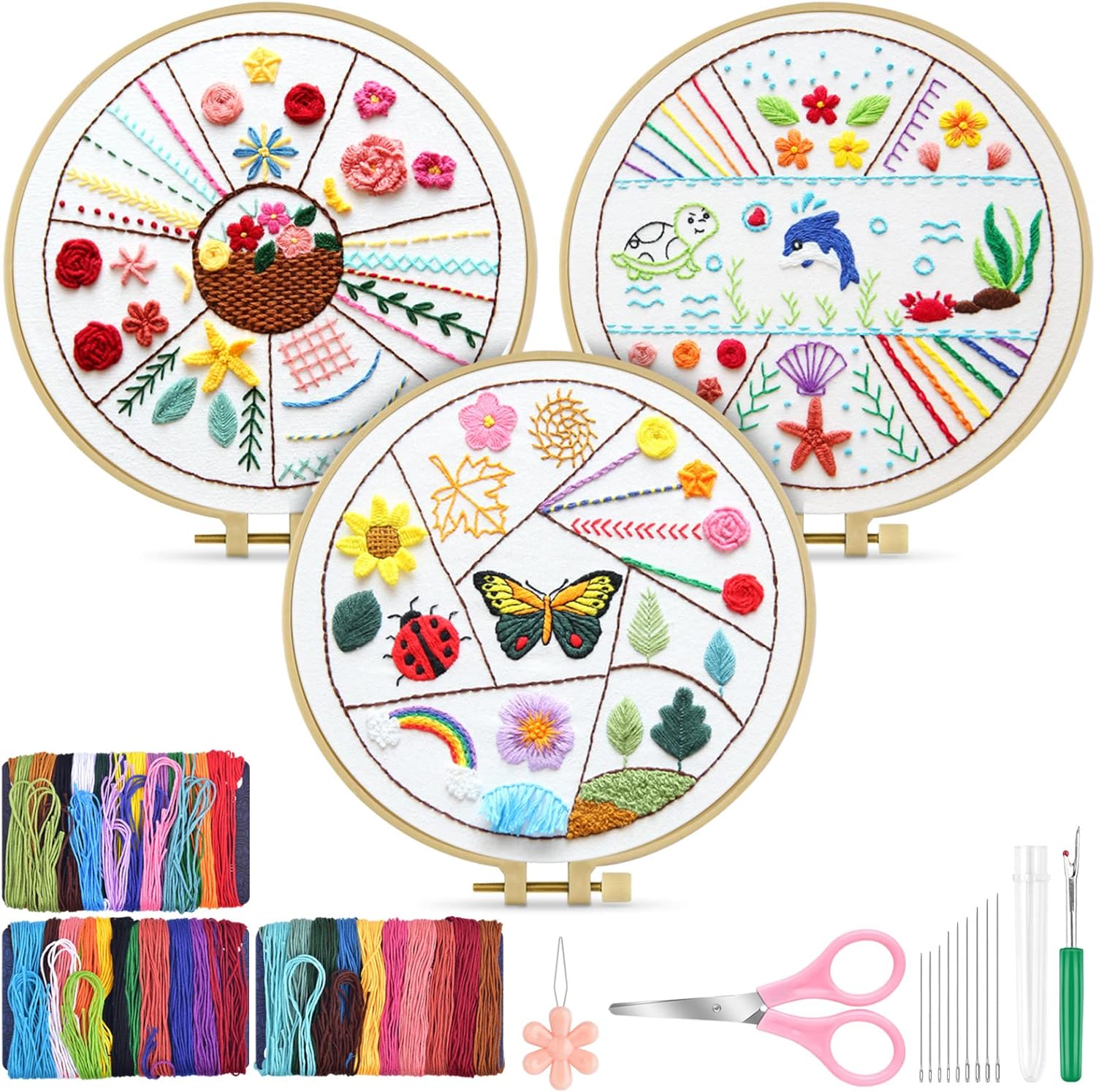 Beginners Embroidery Stitch Practice kit, Embroidery Kit for Beginners