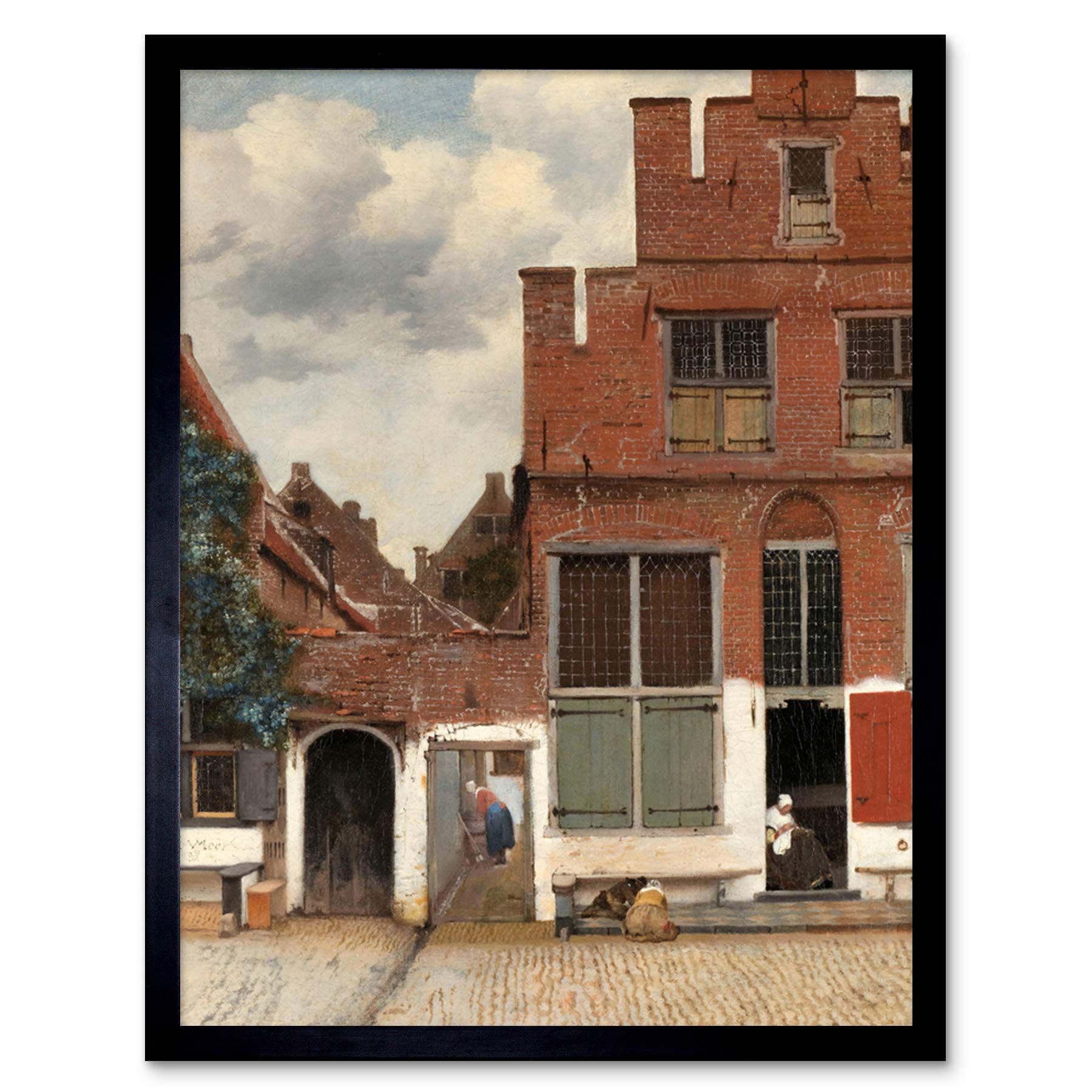 B&Q -  Vermeer View Of Houses In Delft The Little Street Framed Wall Art Print