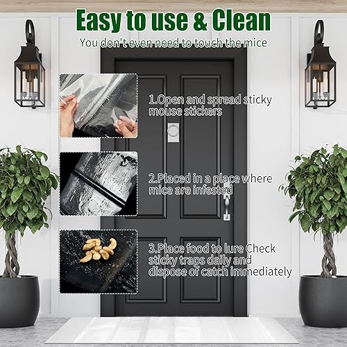 Miniatura 6 de Qualirey 20 trampas adhesivas ultra grandes de pegamento para ratones de 47 pulgadas, trampas adhesivas para ratas, cucarachas, roedores, tapetes