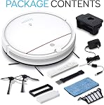 SereneLife Robot Vacuum et Mop Combo, Slim Automatic Aspirateur Robotic Nettoyant avec Smart Navigation, Capteurs Anti-Fall, Rechargeable pour Tapis & Planchers durs, blanc