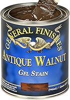 General Finishes Oil-Based Gel Stain, Antique Walnut 1/2 Pint - Easy Hand-Rubbed Wood Finish for Pros