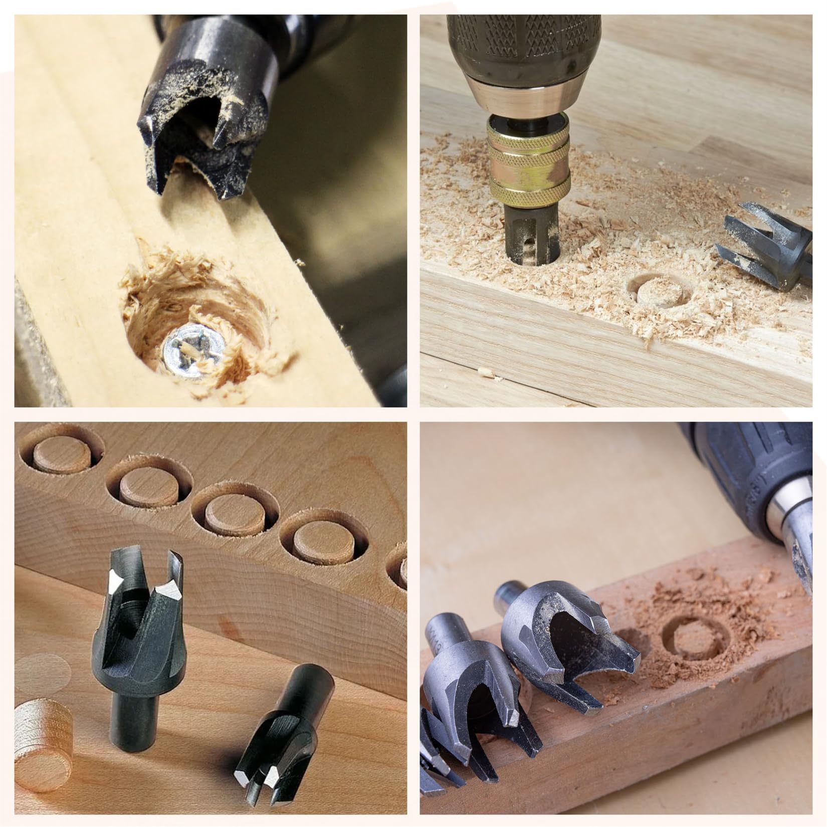 Wood Plug Cutter Set - 8 Pieces for DIY Projects -7