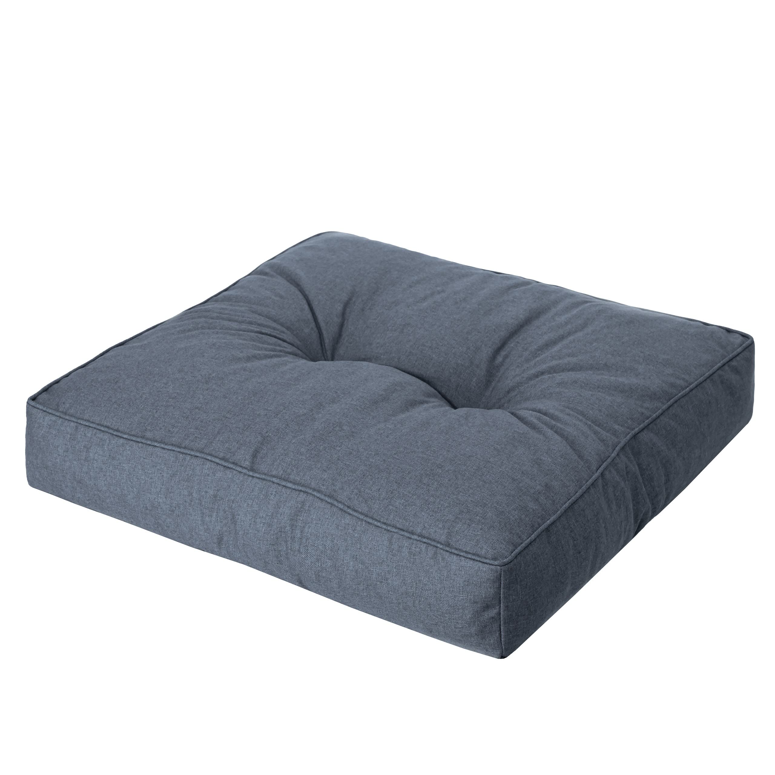PillowPrim PillowPrim, Poduszki na palety, poduszka na krzesło, fotel rattanowy, do użytku na zewnątrz, poduszka do siedzenia, poduszka na krzesło, meble rattanowe, granatowa, 60 x 60 cm